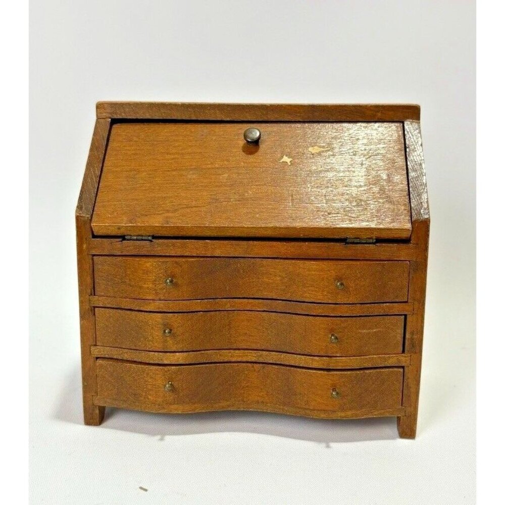 Vintage Miniature Secretary Desk Dollhouse Furniture Drawers Made in Japan